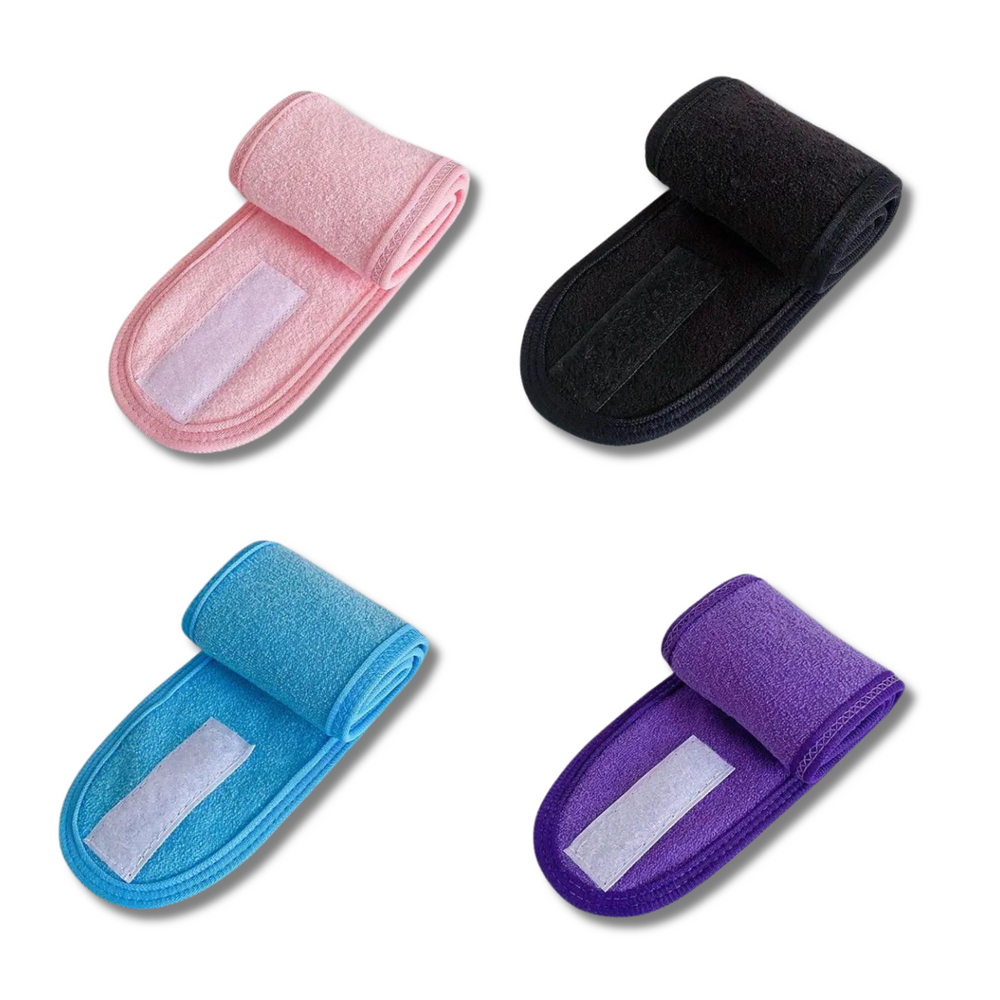 Microfibre Face Wash Headband Black