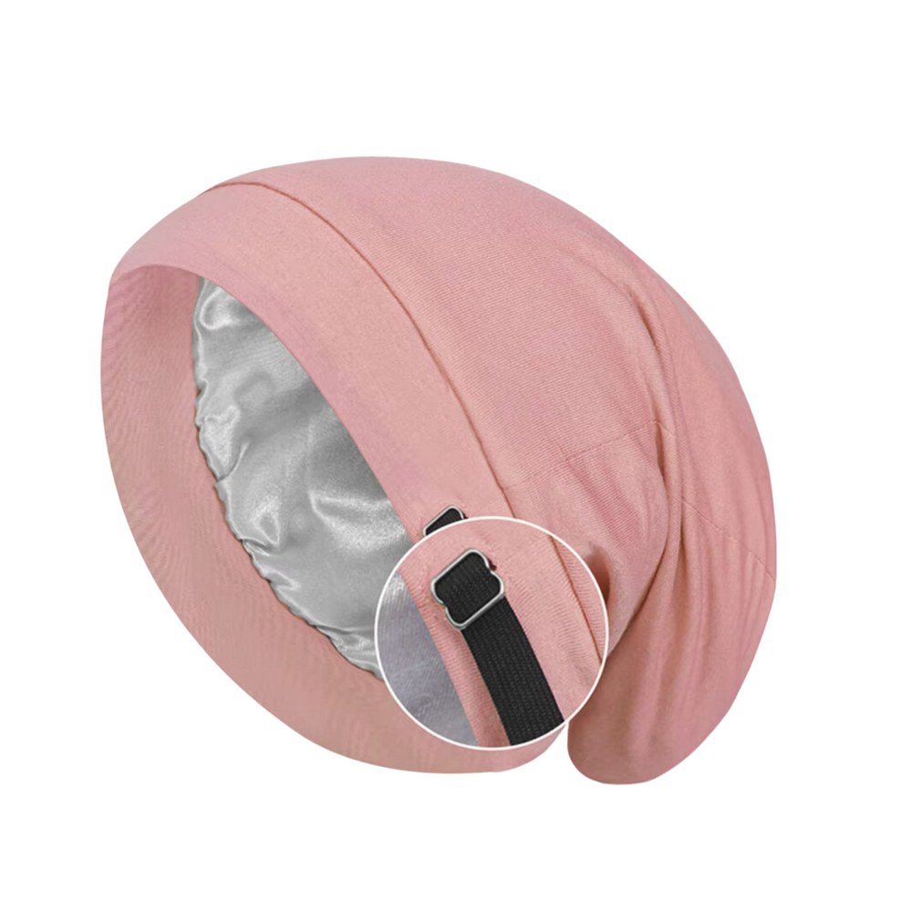 Satin-Lined Sleep Bonnet Pink