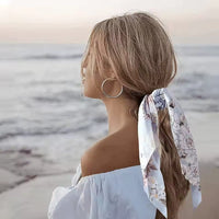 White Polka Dot Scarf Scrunchie