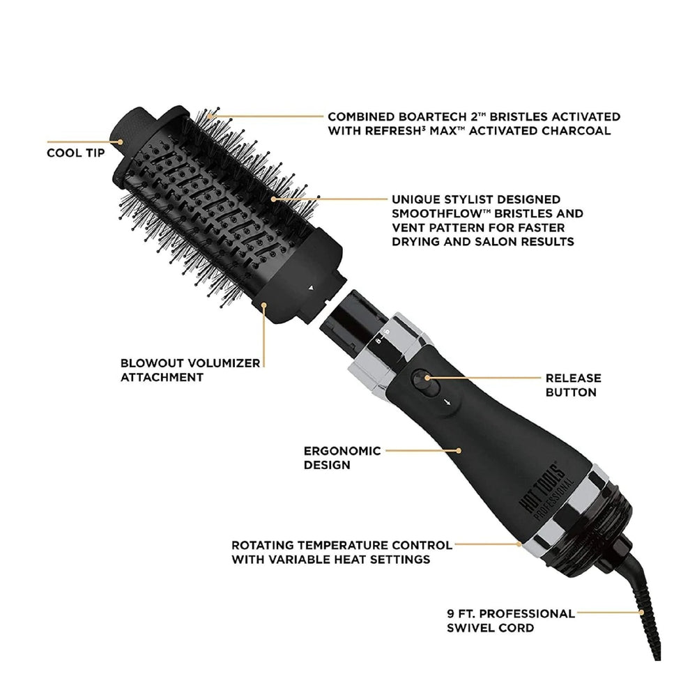 Hot Tools Black Gold One Step Blowout Volumiser Brush Small Barrel - Haircare Superstore