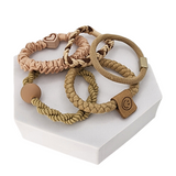 Beige Knot & Heart Braided Hair Ties - 5 pack