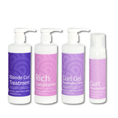 Clever Curl Blonde Treatment, Gel, Conditioner and Wonderfoam Quad