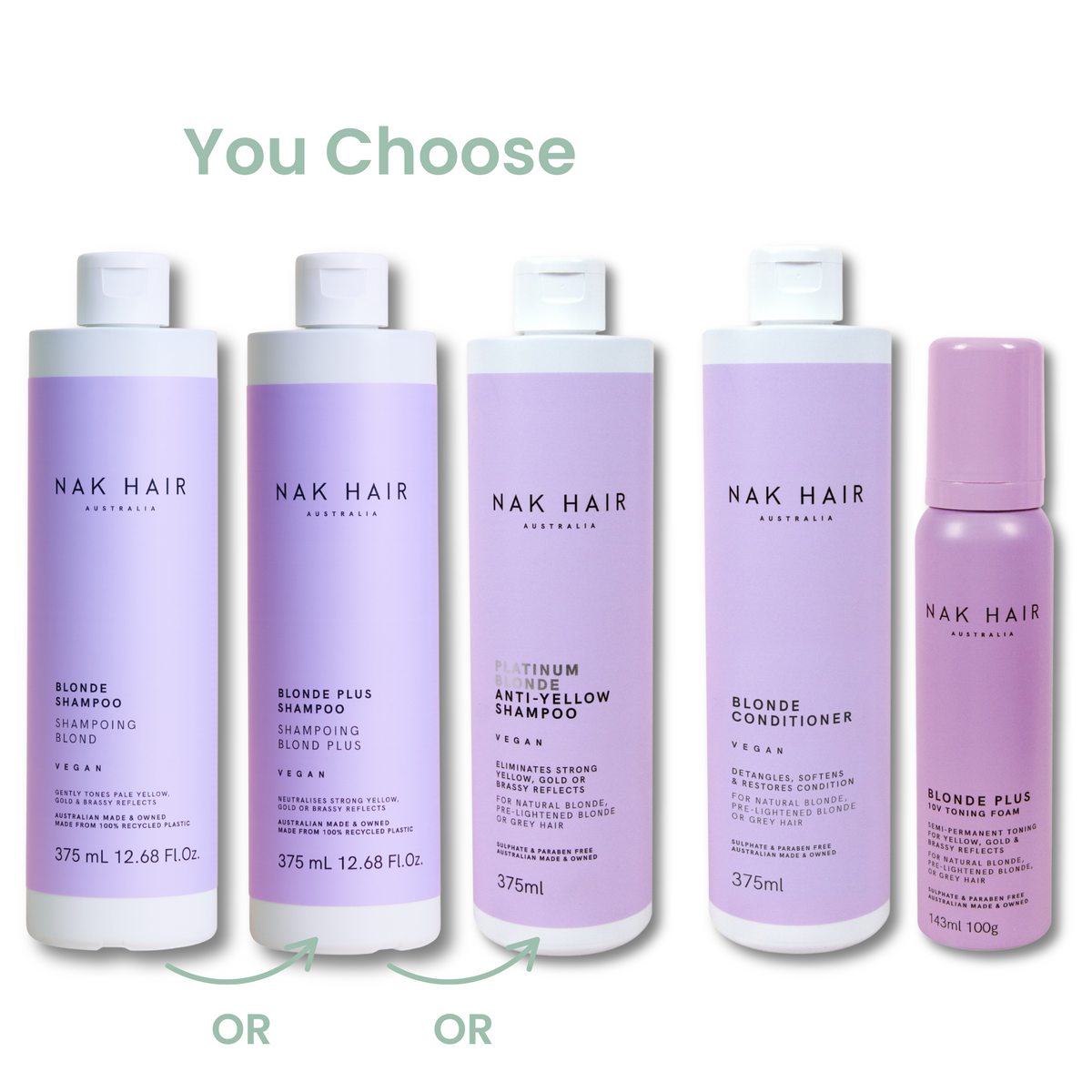 Nak Blonde Mix-n-Match Toning Foam Trio - Original