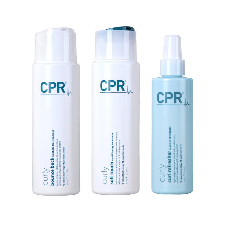 CPR Curly Bounce Back Sulphate Free Shampoo, Conditioner and Revitaliser Trio