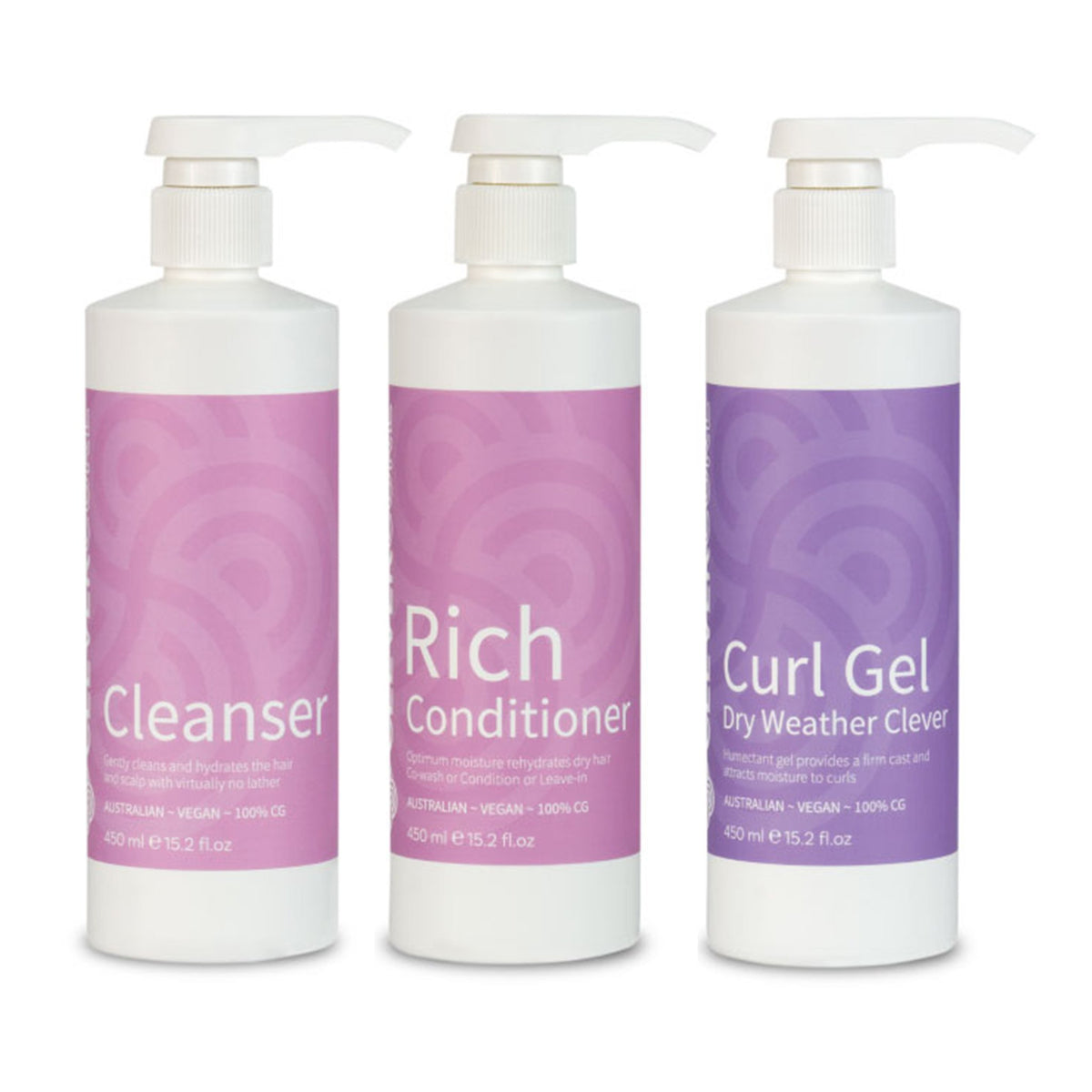 Clever Curl Cleanser, Dry Weather Gel and Rich Conditioner Trio - Haircare Superstore