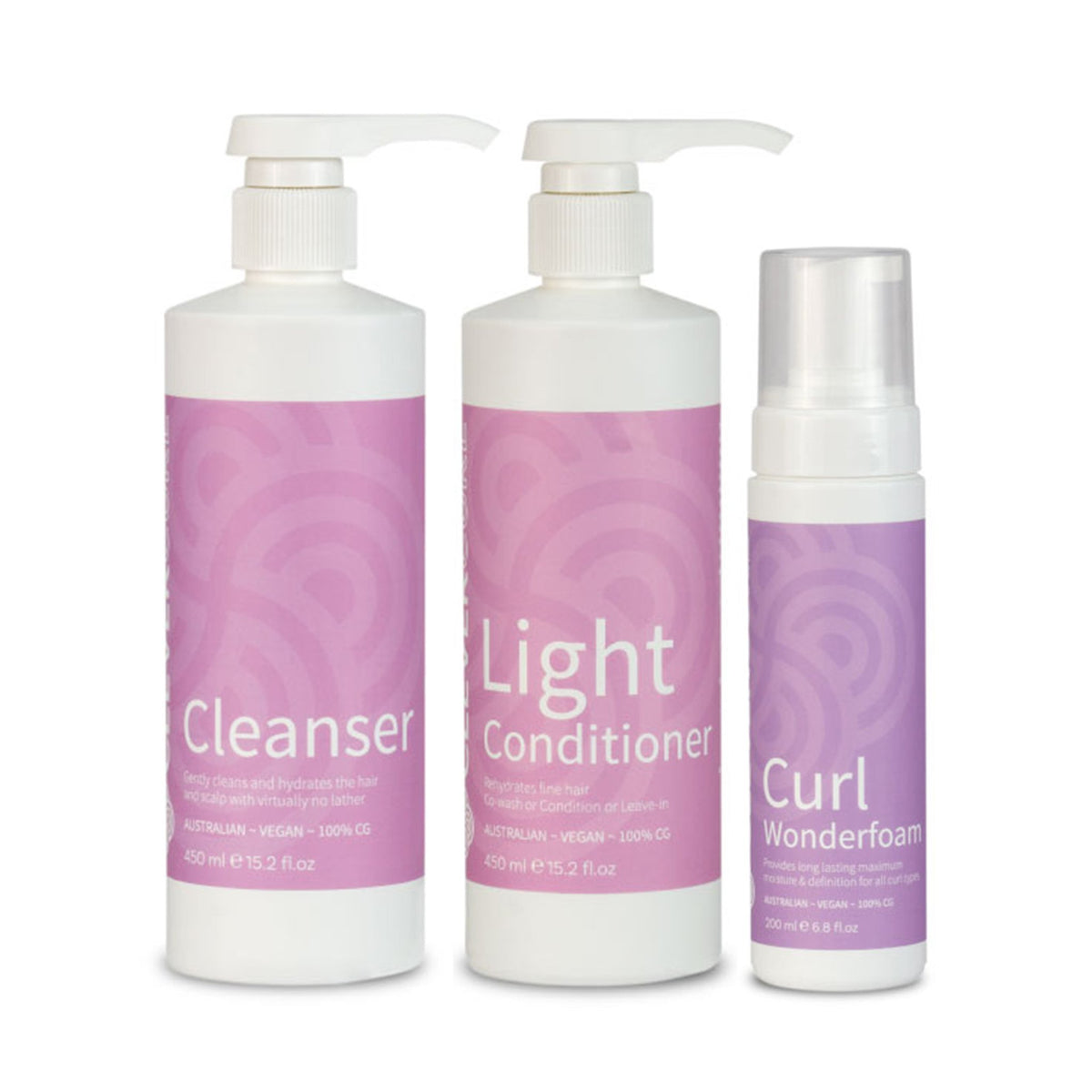 Clever Curl Cleanser, Light Conditioner and Wonder Foam Trio - Haircare Superstore